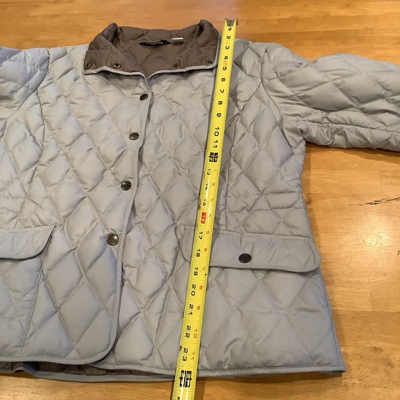Eddie Bauer EB550 Jacket Goose Down Quilted Gray Jacket Size Large Snap Closure - Picture 6 of 16